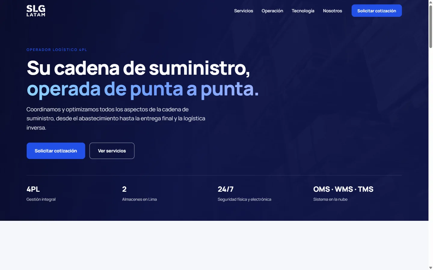 SLG LATAM logistics homepage